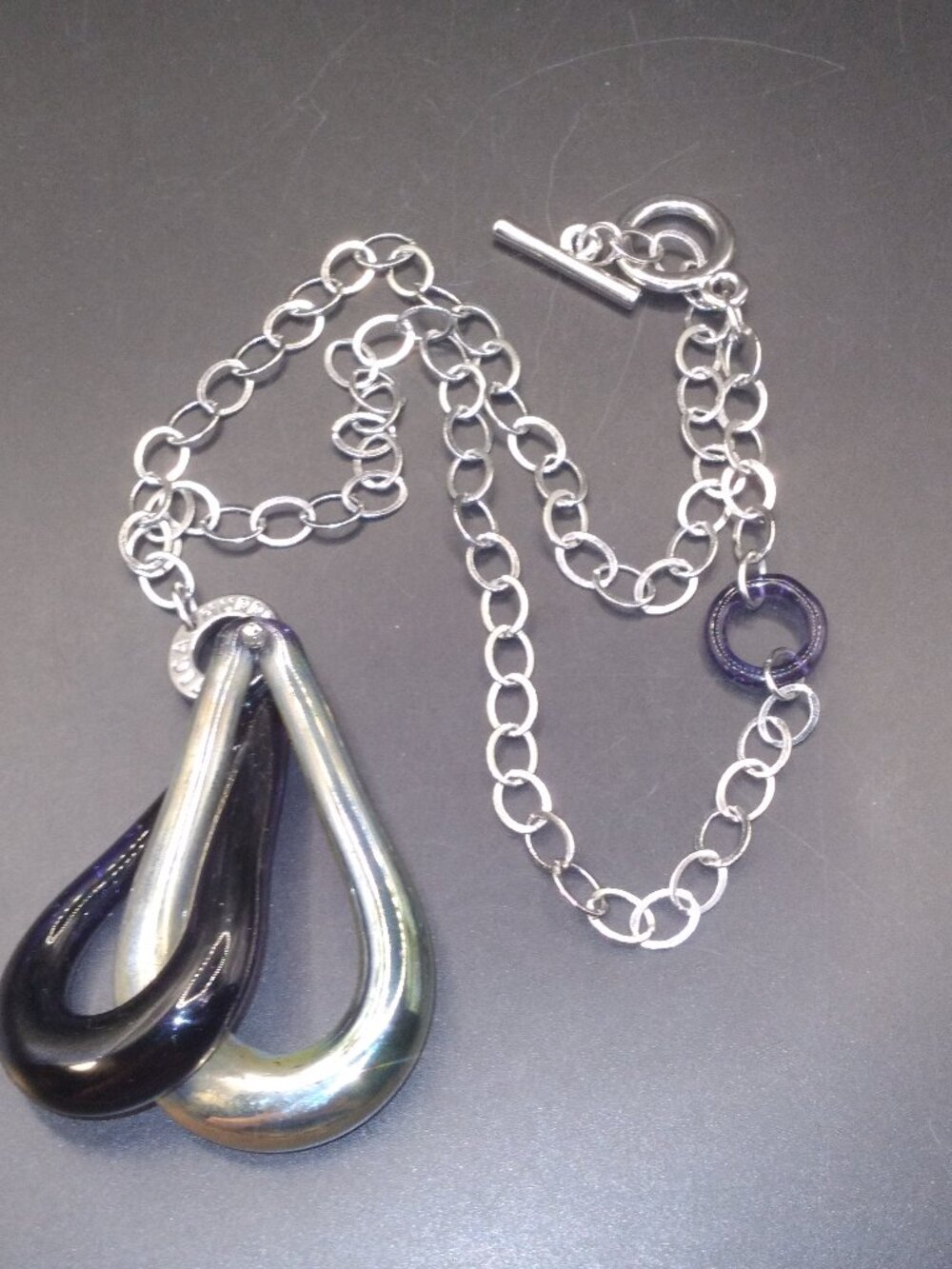 Antica Murrina Amethyst & Silver Murano Glass Gold Tone Necklace